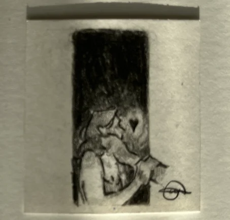 Dessin en noir et blanc d une femme amoureuse