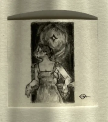 Illustration en noir et blanc d une femme dans la nuit