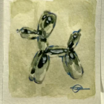 Illustration d un chien ballon dessin colore