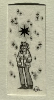 Illustration d une fille et les etoiles